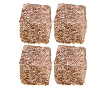 Decorative Hay Bales, Fake Straw Miniature, 4pcs Hayrick with Sturdy Material, Autumn Harvest Decor, Tabletop Hay Blocks with Realistic Design, Mini Hays for Doll House and Crafts