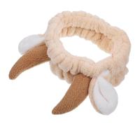 Decorative Headband Face Washing Headband Women Flannel Cattle Horn for Spa and Shower Use 7.9X3.9X1.8 Inches