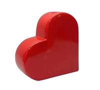 Decorative Heart-Shaped Piggy Bank, Red Ceramic, Gift for Valentine, 12 x 5 x 12 cm