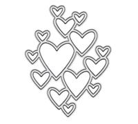Decorative Hearts Metal Cutting Die, Cutting Stencil, Card Making, Scrapbooking, Wedding, Paper Crafts, Die Size 7.2 cm x 6.2 cm A1