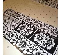 Decorative Henna Stencils Template Set, Black and White Floral Design, 14 Pieces, for Feet Temporary Tattoo, Mehndi Body Art, Traditional Pattern