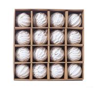 Decorative Holiday Balls 16PCS of 6CM Plastic Ornaments for Trees and Crafts (light gold)