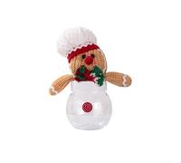 Decorative Holiday Candy Jar with Biscuit Man Theme, Clear Fabric and Plastic Build for Storing Treats and Enhancing Seasonal Atmosphere (B)