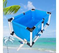 Decorative Home Accessories,Fish Tank Holding Tank for Pond Fish - Large Rectangular 1.5m x 1m Outdoor PVC Pool with Drain Valve, Ideal for Koi, Turtles, a