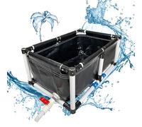 Decorative Home Accessories,Fish Tank Holding Tank for Pond Fish - Large Rectangular 1.5m x 1m Outdoor PVC Pool with Drain Valve, Ideal for Koi, Turtles, a
