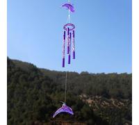 Decorative Home and Garden Wind Chime Featuring Metal Tubes and Pendant, Creates Soothing Sounds When the Wind Blows (Purple)