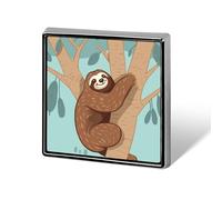Decorative Hug Tree Sloth Brooch Pin Fashion Lapel Pins for Women Men Lapel Badge Funny Brooches for Suits Clothing Jackets Hats Backpacks Purses Bag Accessories-Square