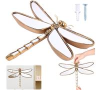Decorative Insects Mirrors,Resin Insect Themed Wall Mirror, Gold Glass Wall Decor, Creative Home Decoration for Bedroom Tabletop Balcony Corridor Victorian and European Themed Homes(Dragonfly)