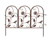 Decorative Interlocking Iron Fence Panels No Dig Animal Barrier for Garden Patio & Yard Decor 82x75cm Set of 5Durable Outdoor Landscape Edging