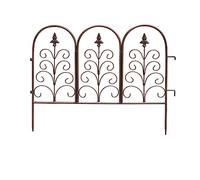 Decorative Interlocking Iron Fence PanelsNo Dig Animal Barrier for Outdoor Garden Patio & Yard Decor82x75cm Set of 2 Durable & Stylish Garden Fencing