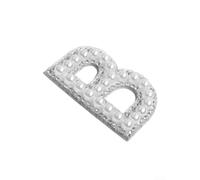 Decorative Iron-On Patch for Wedding Bridal Jacket Hat(Y) | Features faux pearl center, AB iridescent rhinestone border, elegant sparkle for special occasions