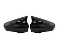 Decorative Items For Renault Clio MK4 2PCs ABS Plastic Bat Wing Mirror Covers Rearview Mirror Case Cover Glossy Black Car Accessories(Bright black)