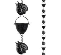 Decorative Japanese Rain Chains Directing Water For Gardens And Outdoors - 2.8 Meters Heavy Duty Metal Gutter Replacement Chain - Adapter 12 Cups Water Collector For Garden And Outdoor