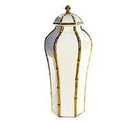 Decorative Jar Ginger Jar Vase Decor Ceramic Vases Ginger Jar With Gold Details For Home Decor 6 Corners Temple Jar Vase Chinese Porcelain Ginger Jars Storage Jar