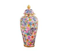 Decorative Jar Ginger Jar Vase Decor Ceramic Vases Ginger Jars Tall Gold Details For Home Decor Exquisite Dried Flower Vase Decoration Ginger Jars Storage Jar