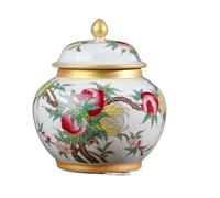 Decorative Jar Ginger Jar Vase Decor Vintage Ceramic Ginger Jar With Lid Chinese Tradition Storage Jar Decorative Porcelain Jars Temple Jar Ginger Jars Storage Jar