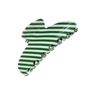 Decorative Jaw Clip for Everyday Hair Wear, Glossy Diagonal Stripes, Spring Hinge Hold, Selected Daily Accessory Striped Hair Clip Glossy Decorative Jaw for Updos Half Up Daily Accessory