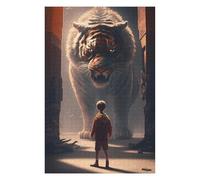 Decorative Jigsaw Puzzle for Adults, Boy Meets Giant Tiger, 1000 PCS