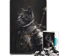 Decorative Jigsaw Puzzle for Adults, Knight Cat Warrior, 500 PCS