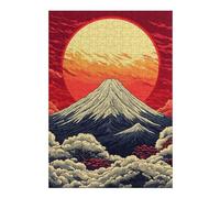 Decorative Jigsaw Puzzle for Adults, Mount Fuji Sunset, 300 PCS | New Year puzzle activity with hands-on indoor leisure alone or together.