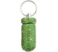 Decorative Keychain Container with Twist-Open Screw | Twist-on and Twist-Off Container Top, Decorative Gem-Look Exterior, Loop Attachment for Frequently Carried