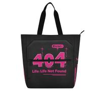 Decorative Kids Tote Bag Piano Book Bag for Kids Women Men, 404 Error Life Not Found Sturdy Teacher Tote Bags Shoulder Bag with Zipper for School Work Travel Rainbow para libros de