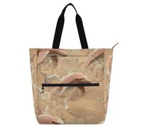 Decorative Kids Tote Bag Piano Book Bag for Kids Women Men, Cartoon Cute Rose Gold Dolphin Sturdy Library Book Tote Shopping Bag with Zipper Handles for School and Playtime Rainbow bolsos para