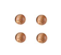Decorative Knobs 4Pcs Drawer Cabinet Solid Wood Handle Wooden Wardrobe Door Log Cabinet Round Ball Single Hole Handle Oak