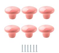 Decorative Knobs 6Pcs Ceramic Knobs Single Hole Colorful Cabinet Bookcase Drawer Handle Watermelon Red