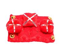 Decorative Laddu assan Gaddi Takiya Set Gadi Set for Bal gopal Laddu Gopal Ji Velvet Mattress Cushion Gadda Ladoo Gopal Dress Asan Traditional Janmashtami Festival Decor(Size:-6"X4")(Red)