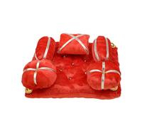 Decorative Laddu Gopal assan Gaddi Takiya Set Gadi Set for Bal gopal Laddu Gopal Ji Velvet Mattress Cushion Gadda Ladoo Gopal Dress Asan Set Traditional Janmashtami Festival Decor(Size:-9"X7")(Pink)