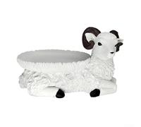 Decorative lamb tray bird feeder crafted from resin for garden settings and indoor display, combining aesthetic appeal with utility (Stationary sheep)