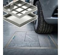Decorative Landscape Cover for Sewage Pipe Vent, 304 Stainless Steel Invisible Manhole Cover with Concealed Handle, Heavy Duty Recessed Square Manhole Covers for Pavers(12 * 12In/30.5 * 30.5cm)