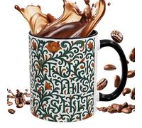 Decorative Large Mugs - Hot Beverage Holder Ceramic Cup | Cute Mugs with Comfortable Grip, Drinkware Accessory, Morning Glass for Coffee, Floral Mug for Chocolate and Tea