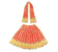 Decorative Laxmi Durga Devi MATA Dress poshak vastra Cloth lehanga Chunari Puja Item for Idol Statues for Indian Traditional Cultural Navratri Festival Decoration Home Decor(Size :- 11")(Red)