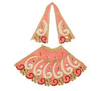 Decorative Laxmi Durga Devi MATA Dress poshak vastra Cloth lehanga Chunari Puja Item for Laxmi Durga Devi Idol Statues for Indian Traditional Navratri Festival Decoration(Size :- 5")(Orange)