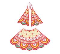 Decorative Laxmi Durga Devi MATA Dress poshak vastra Indian traditional Cloth lehanga Chunari Pooja Item for Idol Statue for Indian Navratri Traditional Festival Temple(Size:-6")(Red)