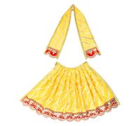 Decorative Laxmi Durga Devi Mata Dress Poshak Vastra Indian Traditional Cloth Lehanga Chunari Pooja Item for Idol Statue for Indian Traditional Navratri Festival Temple (Size: 9 Inches) (Yellow)