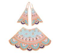 Decorative Laxmi Durga Devi MATA Dress poshak vastra Indian traditional Cloth lehanga Chunari Pooja Item for Idol Statue for Indian Traditional Navratri Festival Temple(Size:-6")(Orange)