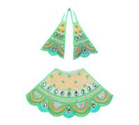 Decorative Laxmi Durga Devi MATA Dress poshak vastra Indian traditional Cloth lehanga Chunari Pooja Item for Idol Statue for Indian Navratri Festival Temple(Size:-6")(Green)