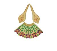 Decorative Laxmi Durga Devi MATA Dress poshak vastra Single Cloth lehanga Chunari Puja Item for Laxmi Durga Devi Idol Statues for Indian Traditional Navratri Decoration(Size :- 7")(Cream With Orange)