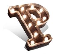 Decorative LED Illuminated Letter Marquee Sign - Alphabet Marquee Letters with Lights for Wedding Birthday Party Christmas Night Light Lamp Home Bar Decoration -P