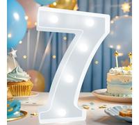 Decorative LED Light Up Numbers, Cool White Marquee Number for 7th Birthday Decoration, Lighted Numbers for Girls Boys Gifts Party Backdrop Wedding Anniversary Decor, Number 7