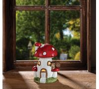 Coopers of Stortford Decorative LED Mushroom Ornament Battery Operated Garden Statue H16 xW12 xD9cm