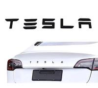 Decorative Letters Self Adhesive and Individual 3D Chest "Tesla" Compatible with Tesla Models: X, Y, S and 3 (Black)