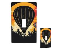 Decorative Light Switch Cover 1 Gang Wall Plate Cover,Flying Hot Air Balloon Single Toggle Wall Plate Electrical Switchplate Receptacle Faceplate For Home Bedroom Art Decor 4.5" X 2.76"