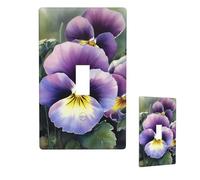 Decorative Light Switch Cover 1 Gang Wall Plate Cover,Pansy Perfection Single Toggle Wall Plate Electrical Switchplate Receptacle Faceplate For Home Bedroom Art Decor 4.5" X 2.76"