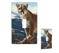 Decorative Light Switch Covers Panther Mountain Lion 1 Gang Single Light Switch Wall Plate Cover Electric Faceplate for Bedroom Kitchen Decor