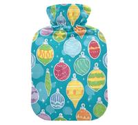 Decorative Lights Pattern Hot Water Bottle with Velvet Cover Hot Water Bag for Pain Relief 1L, Neck Cramps Shoulders Pain Relief, Hot Cold Pack