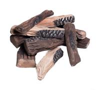 Decorative Logs for Bioethanol Fire Non-Flammable | Natural coloring texture, lightweight porcelain for fibre, sturdy build, 5-piece set, enhances home decor
